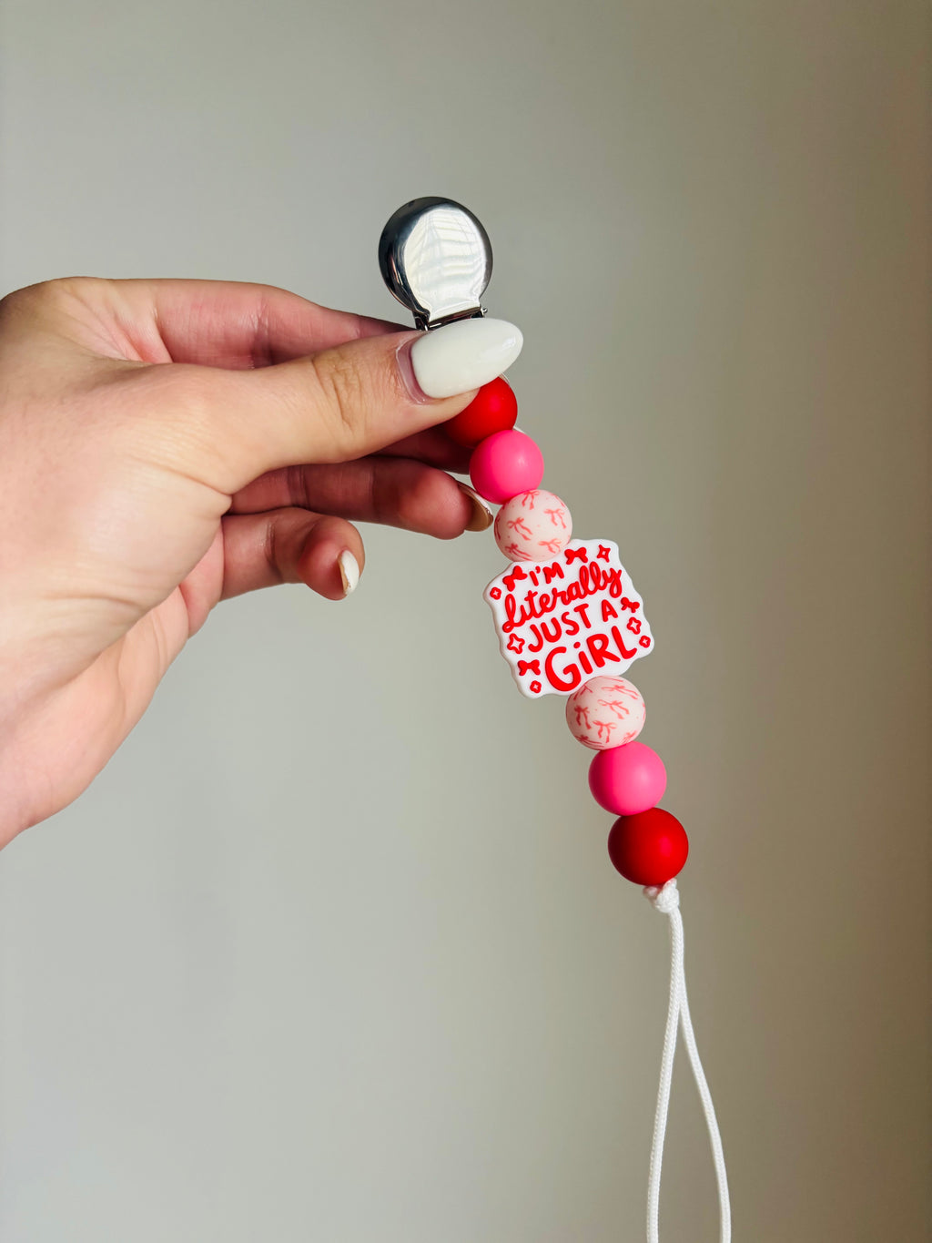 Just a girl Paci Teething Clip