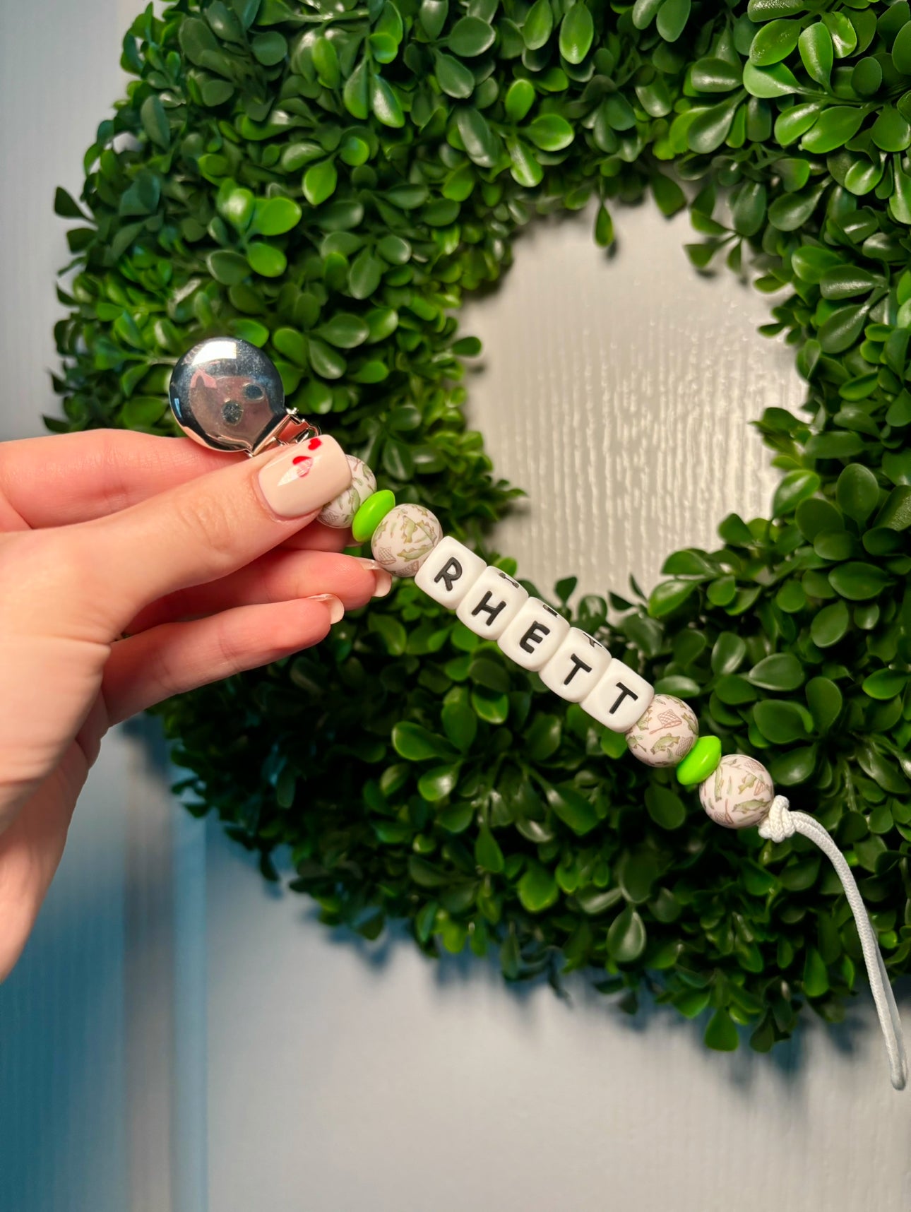 Custom Name Fishing Paci Teething Clip