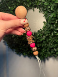 Leopard Bunny Paci Teething Clip