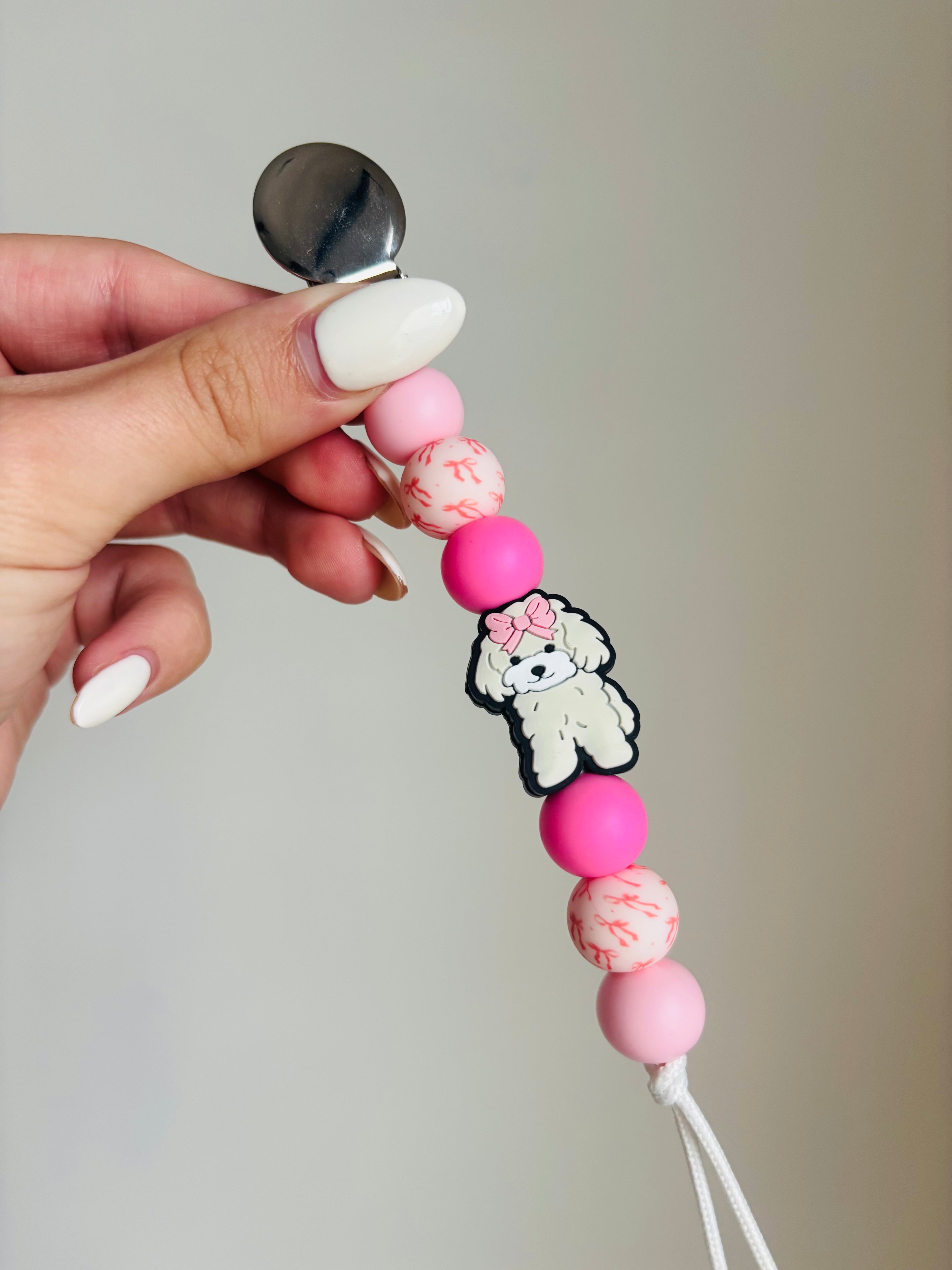 Dog Bow Paci Teething Clip