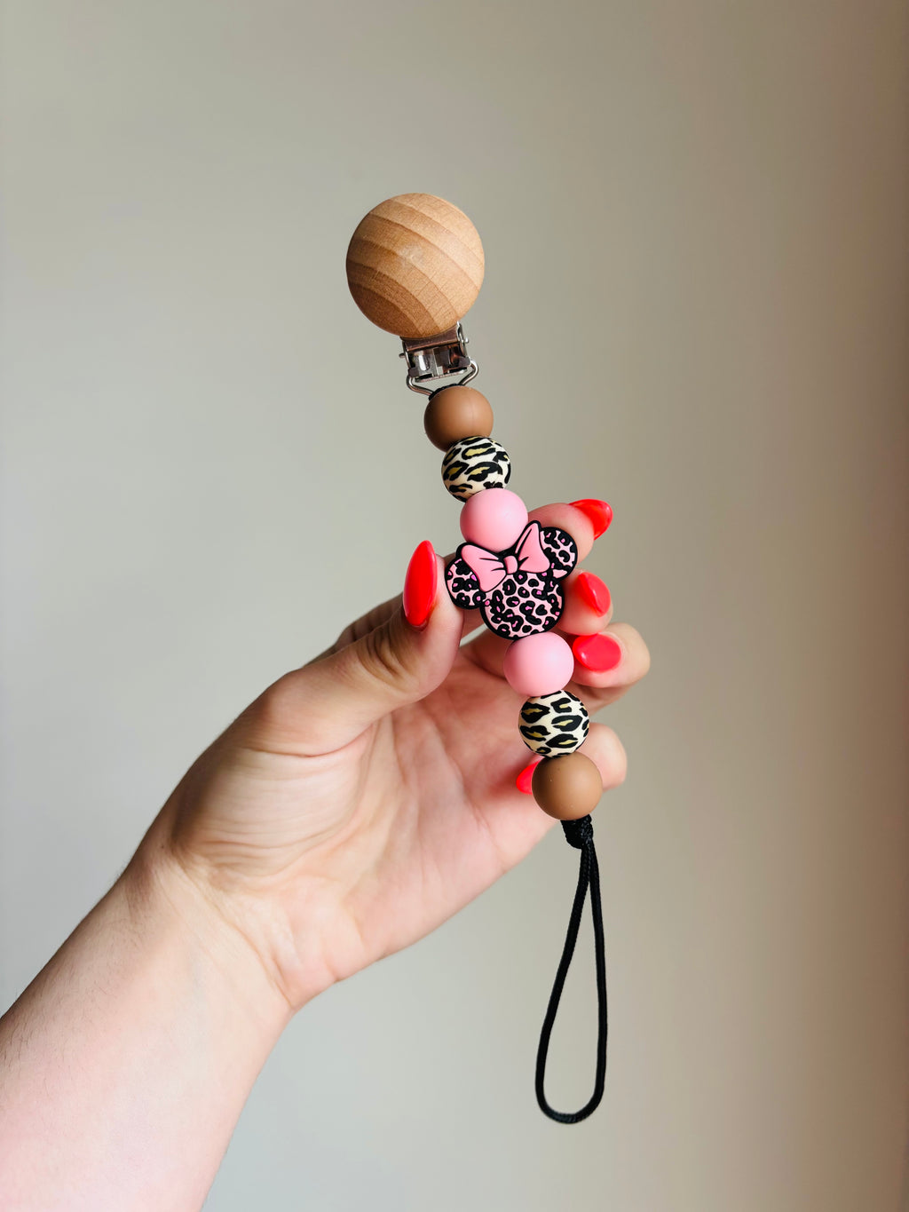 Safari Mouse Head Paci Teething Clip