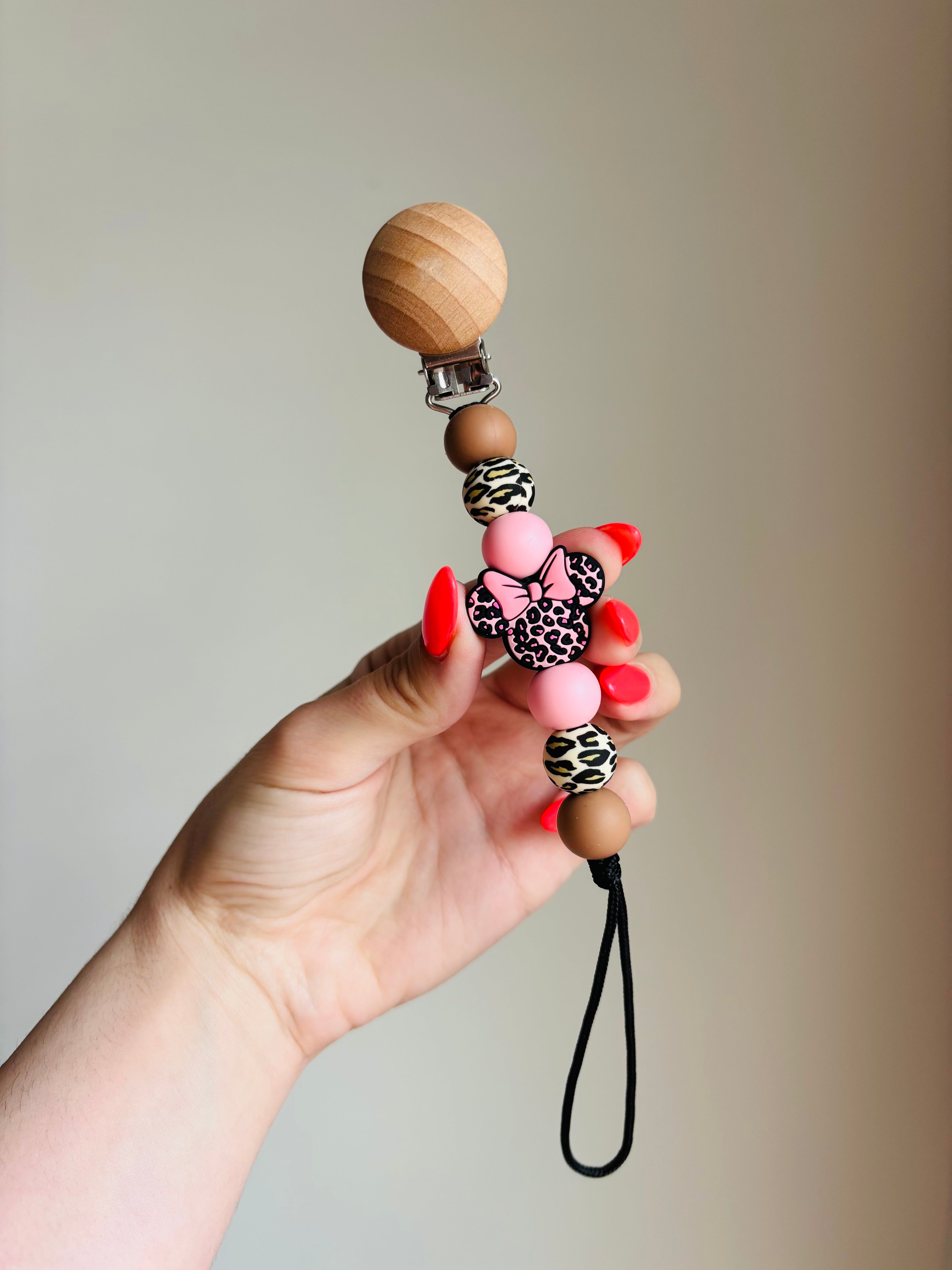 Safari Mouse Head Paci Teething Clip