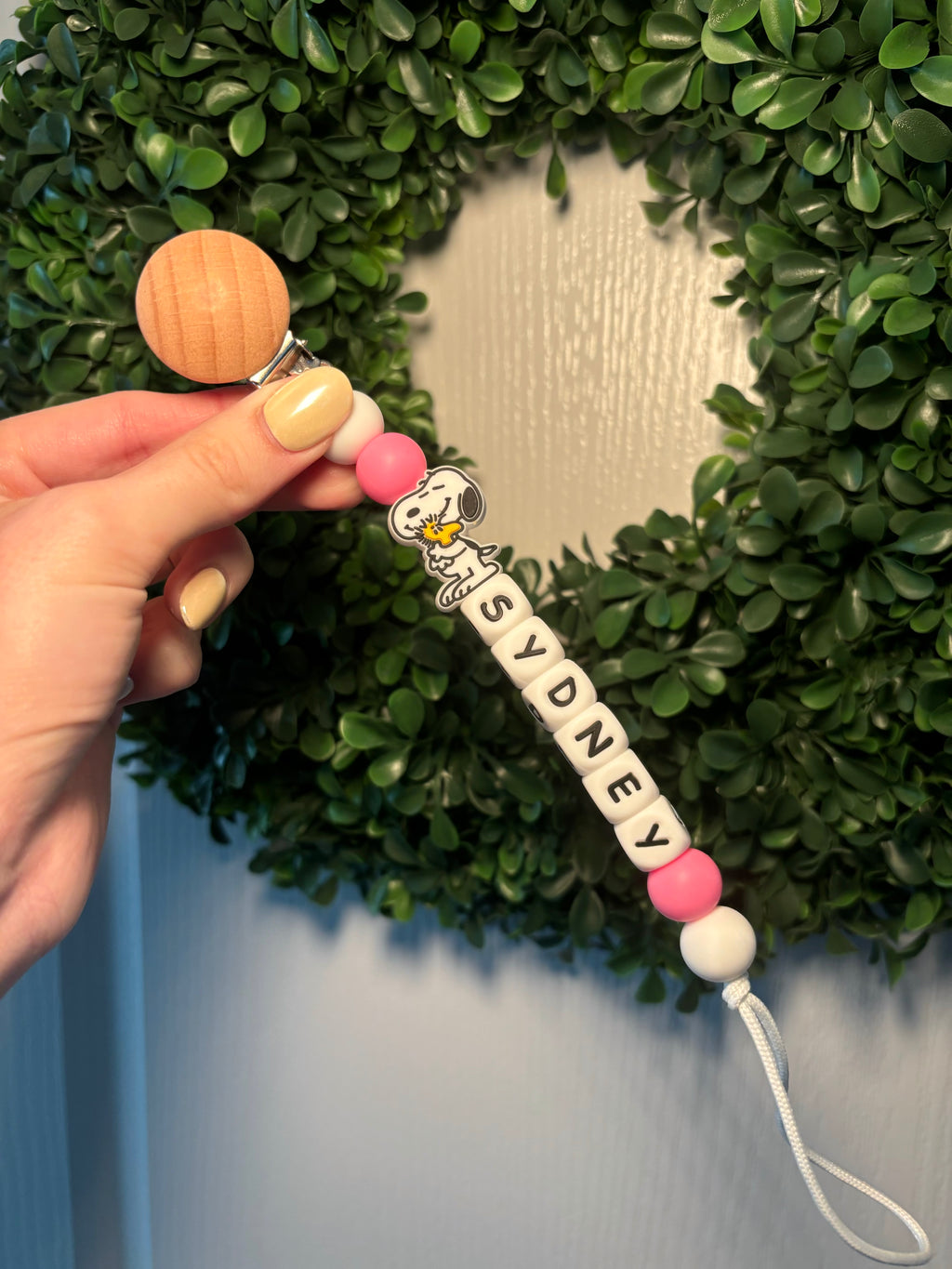 Custom Dog Character Paci Teething Clip