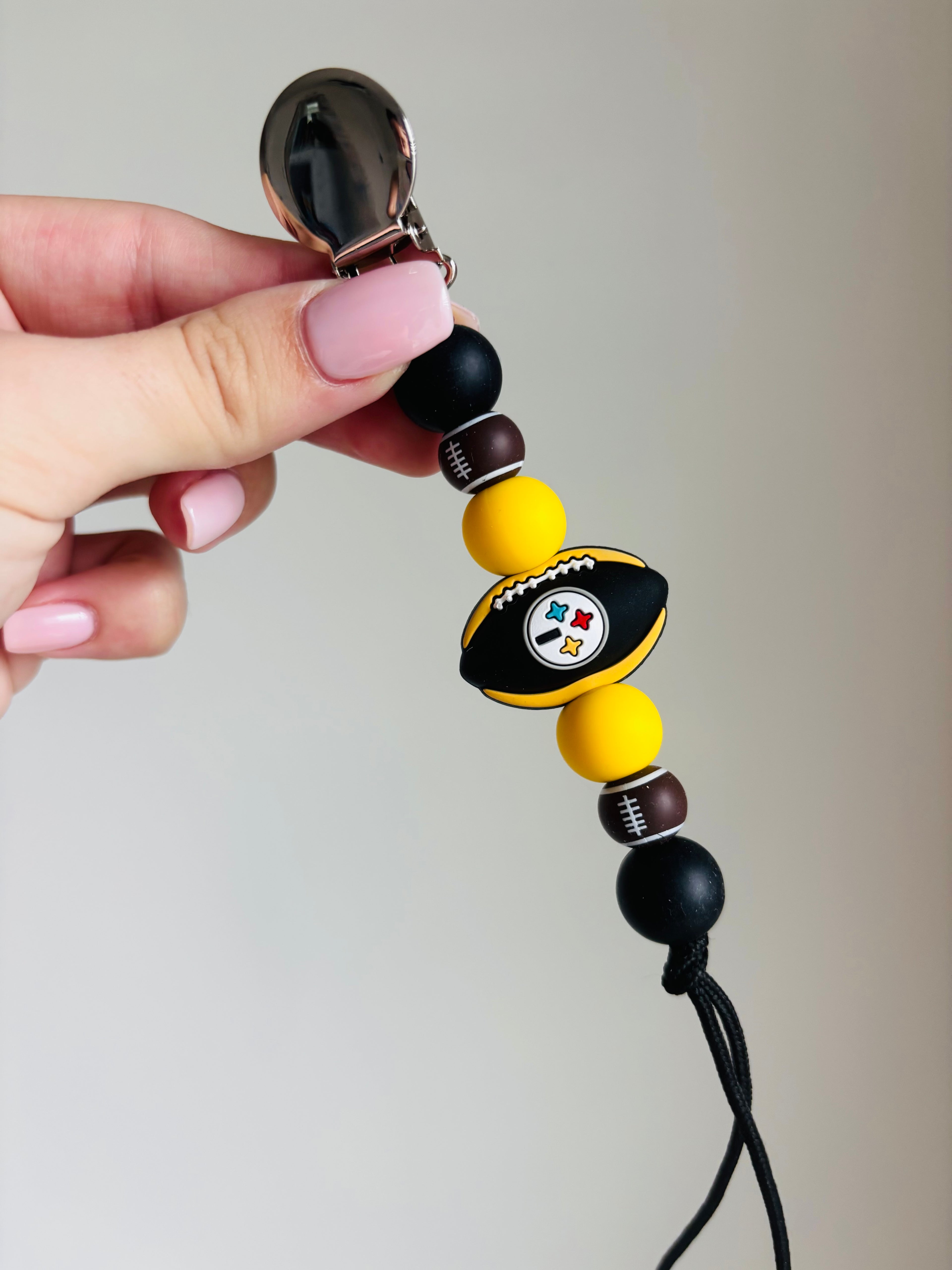 Pittsburgh Football Paci Teething Clip