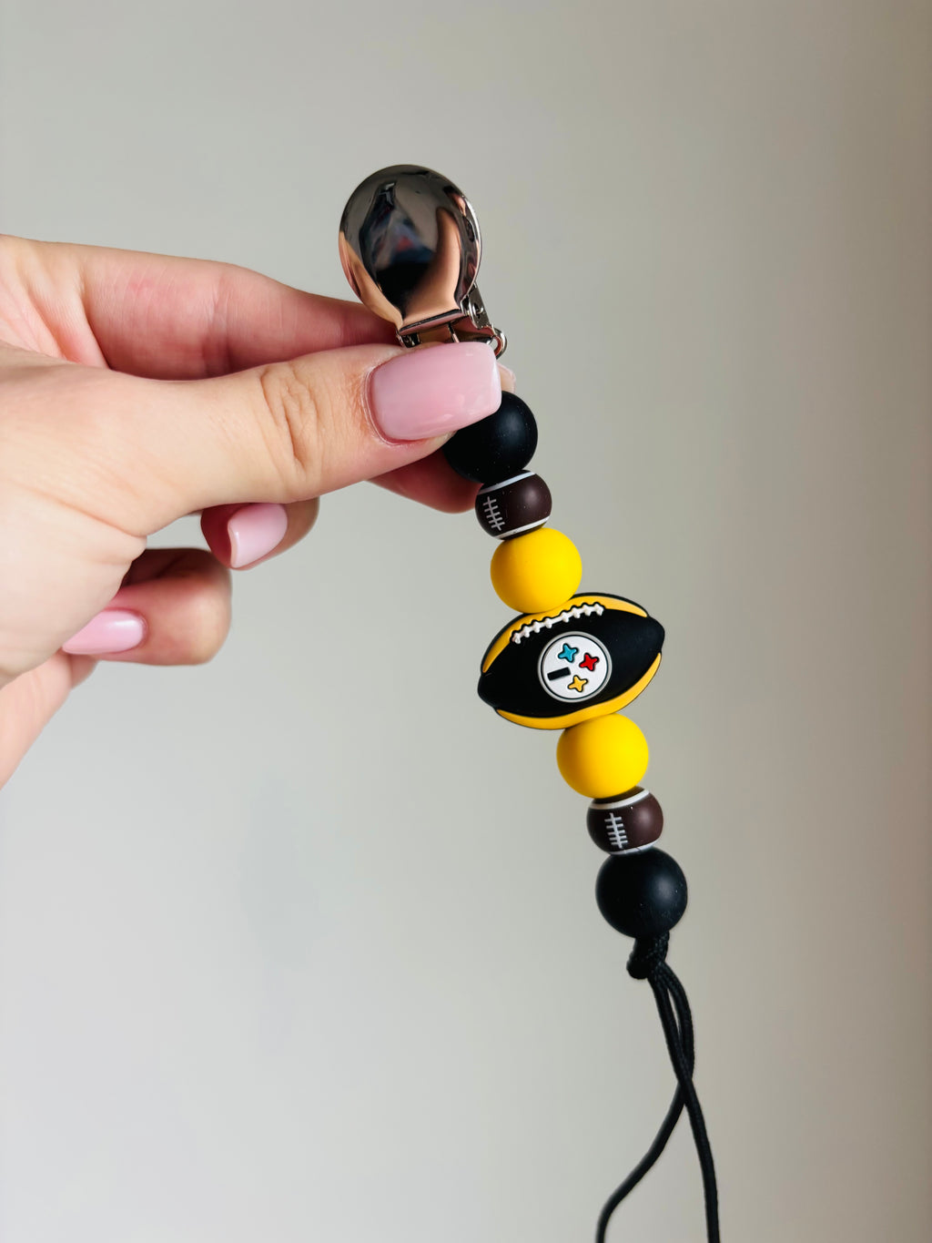 Pittsburgh Football Paci Teething Clip