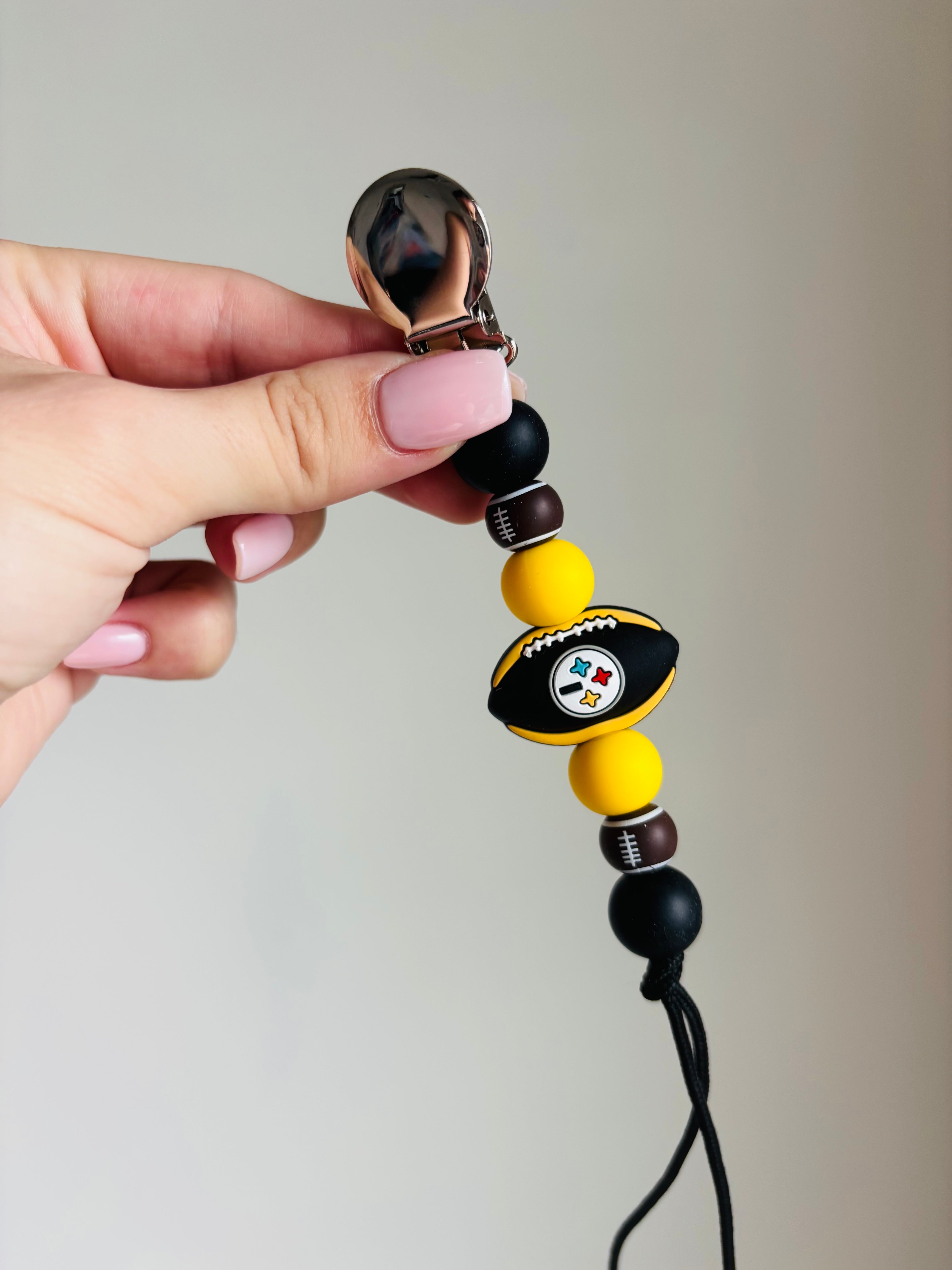 Pittsburgh Football Paci Teething Clip