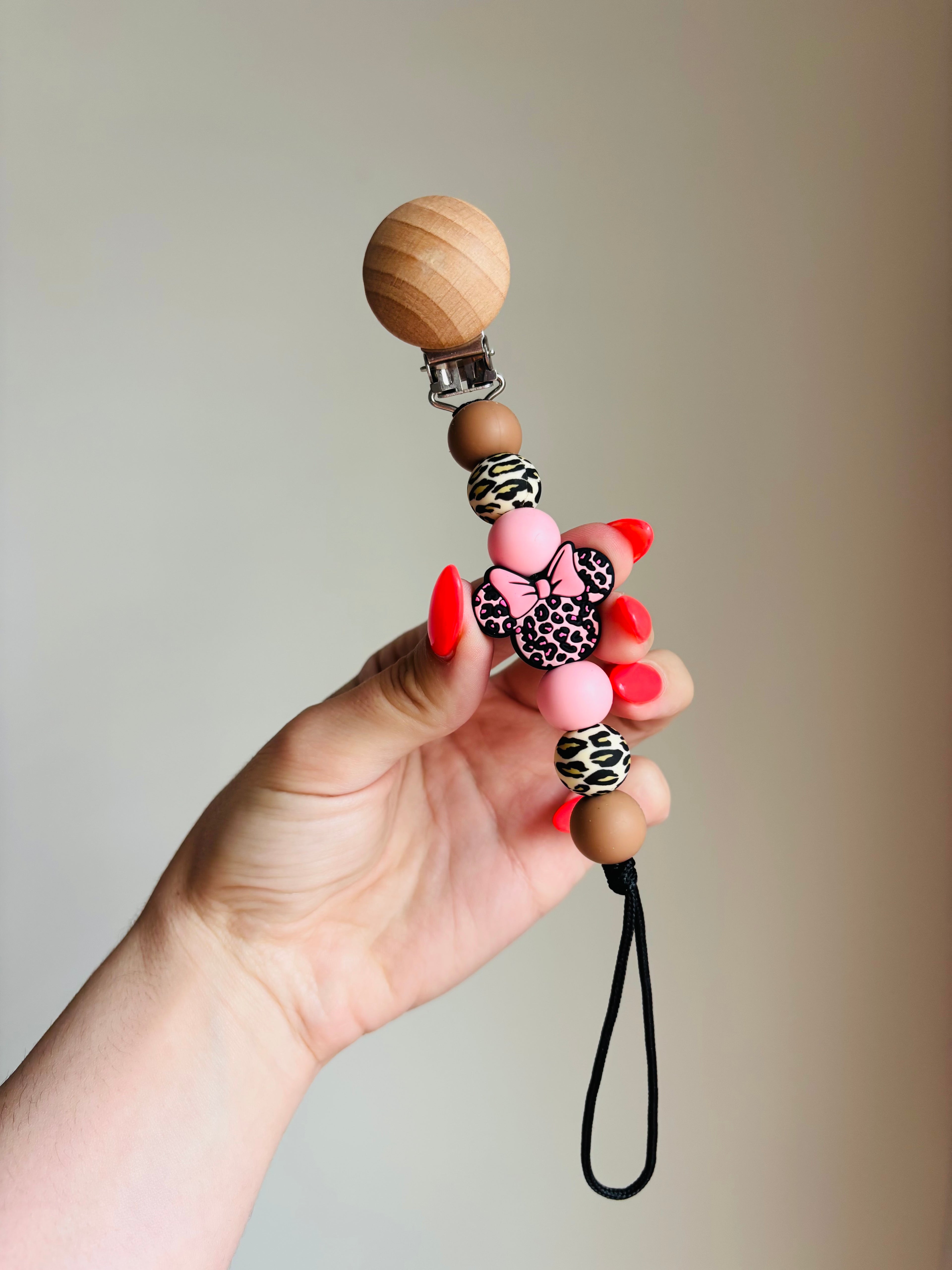 Safari Mouse Head Paci Teething Clip