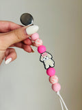 Dog Bow Paci Teething Clip