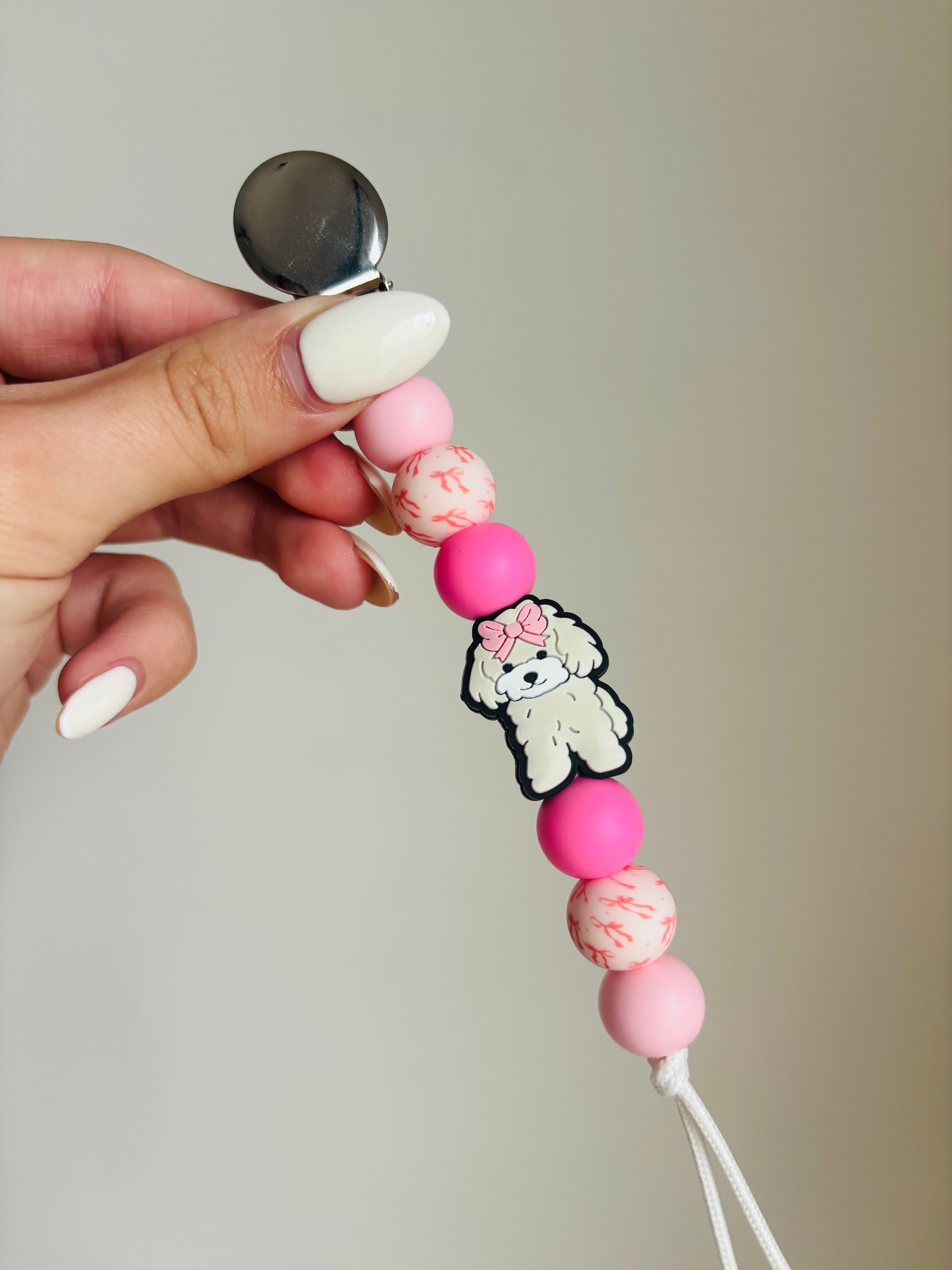 Dog Bow Paci Teething Clip