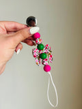 Floral Bow Paci Teething Clip