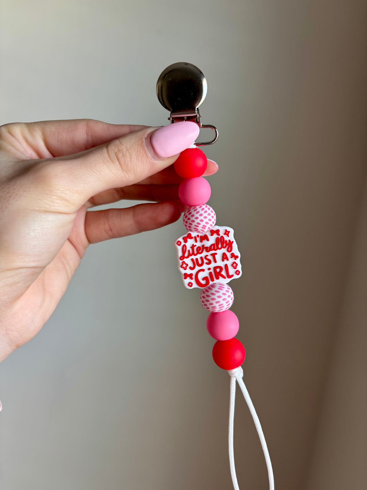Just a girl Paci Teething Clip