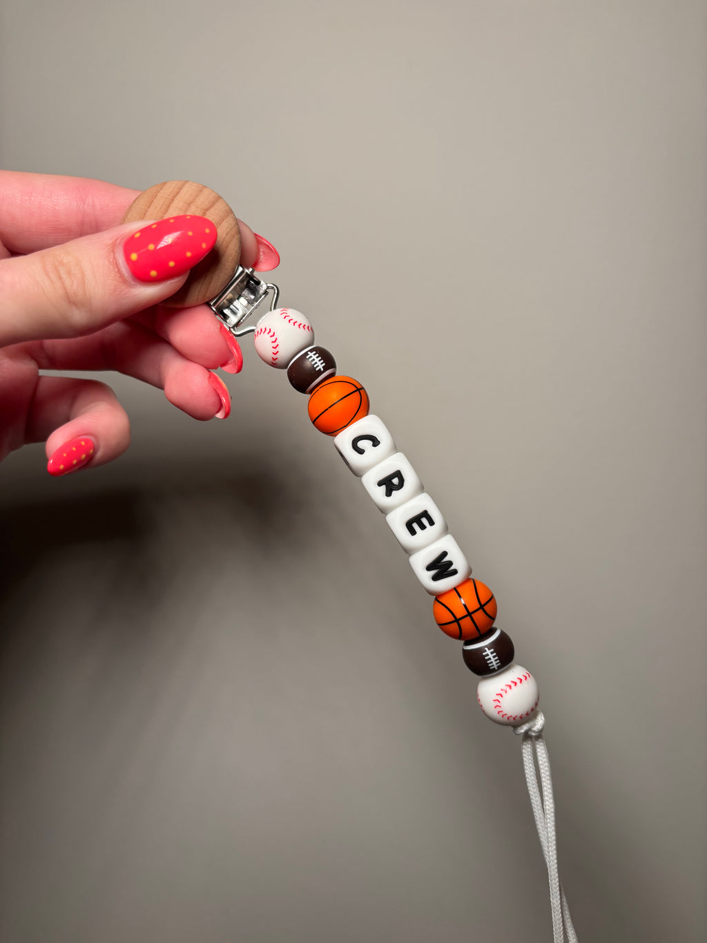 Custom Name Sports Paci Teething Clip