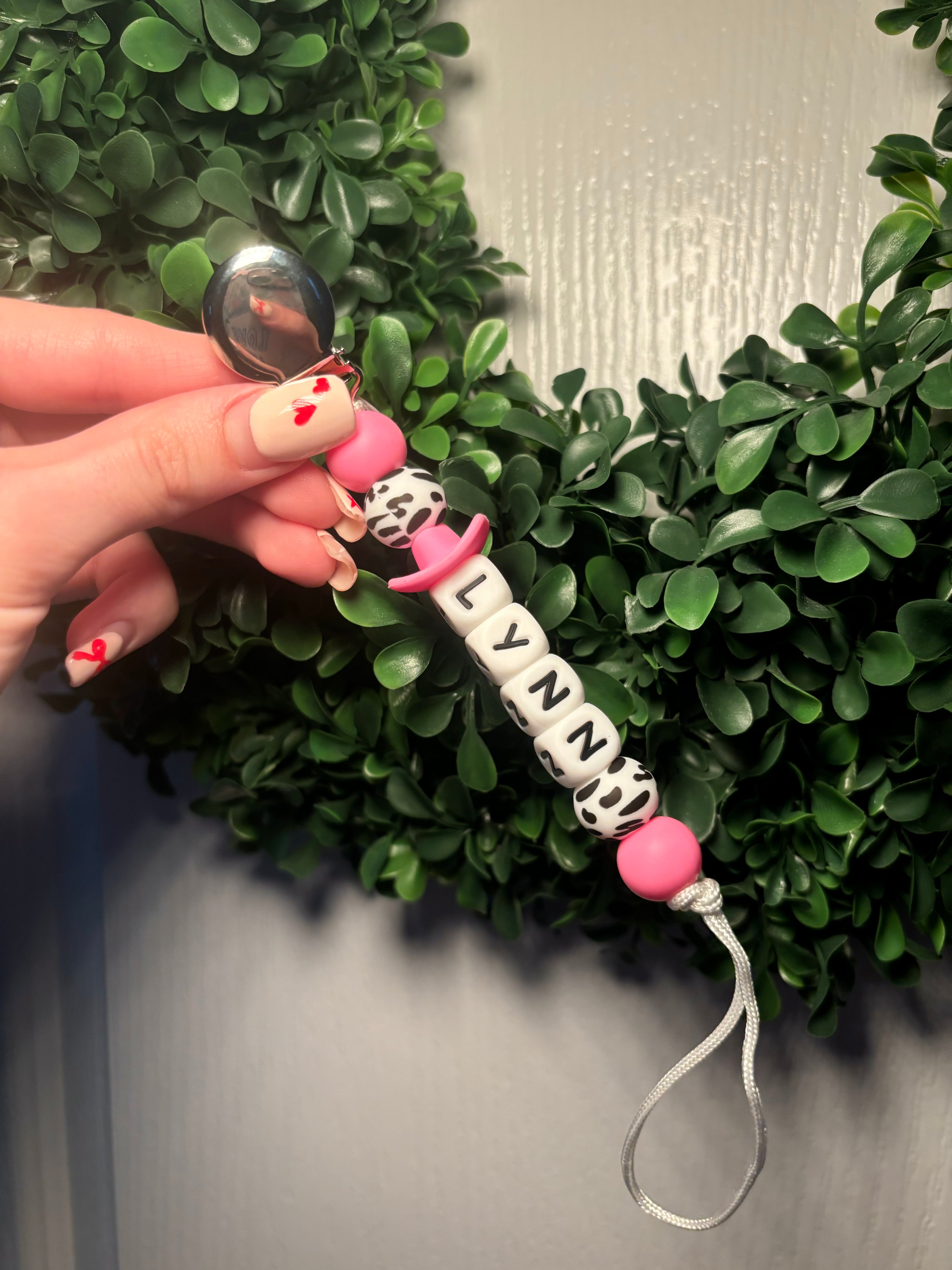 Custom Name Cowboy Hat Paci Teething Clip