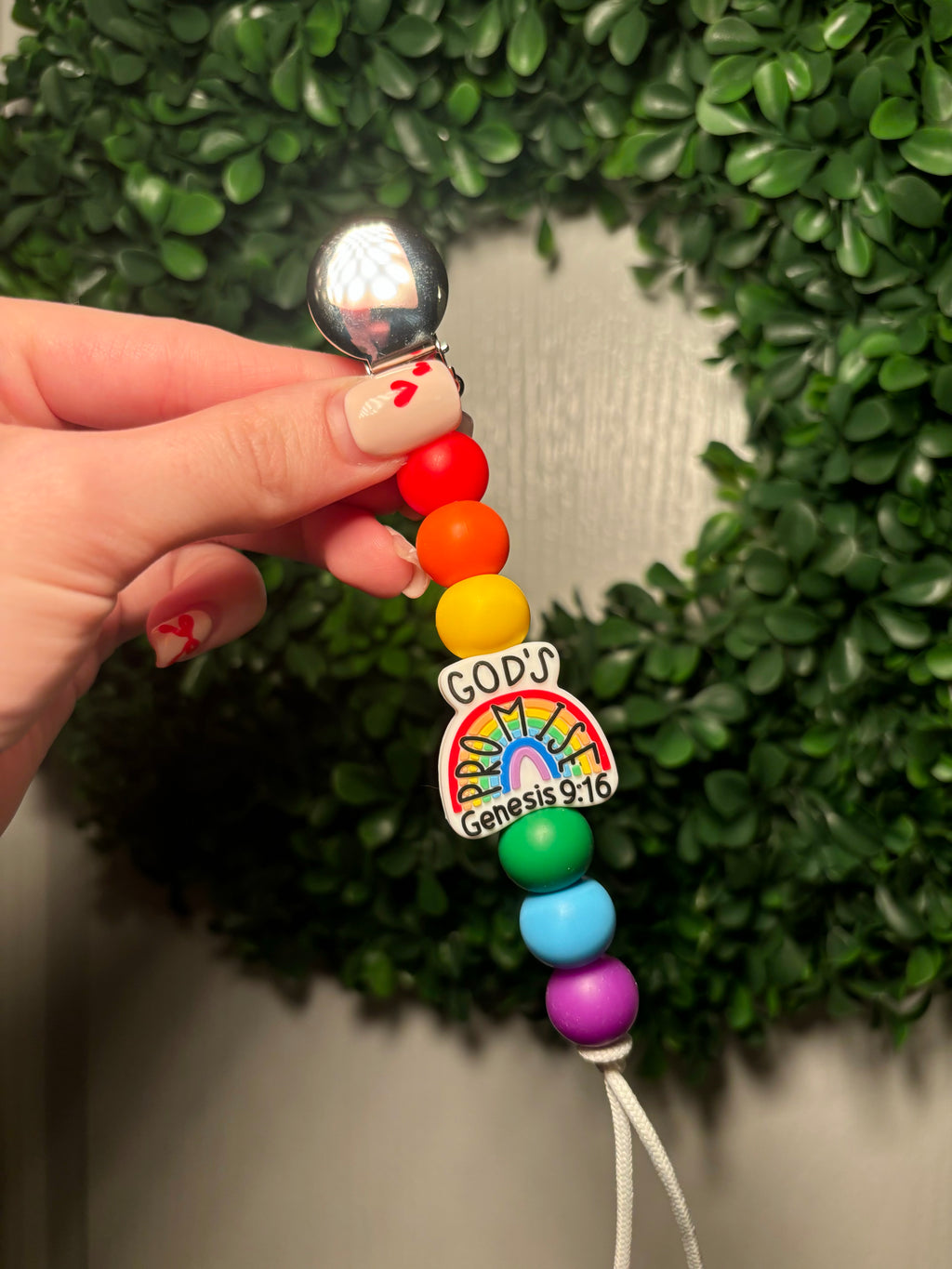 Rainbow Paci Teething Clip