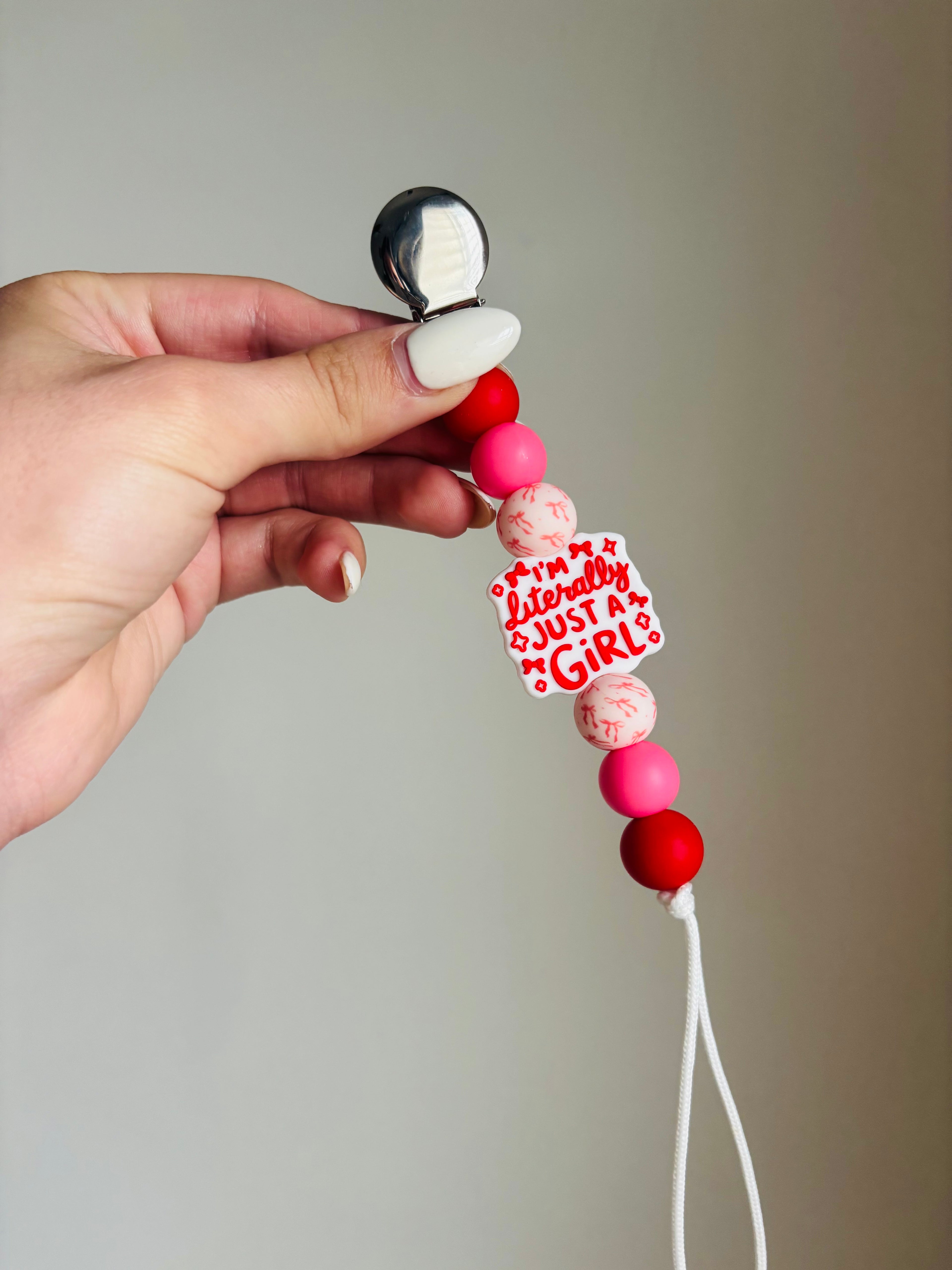 Just a girl Paci Teething Clip