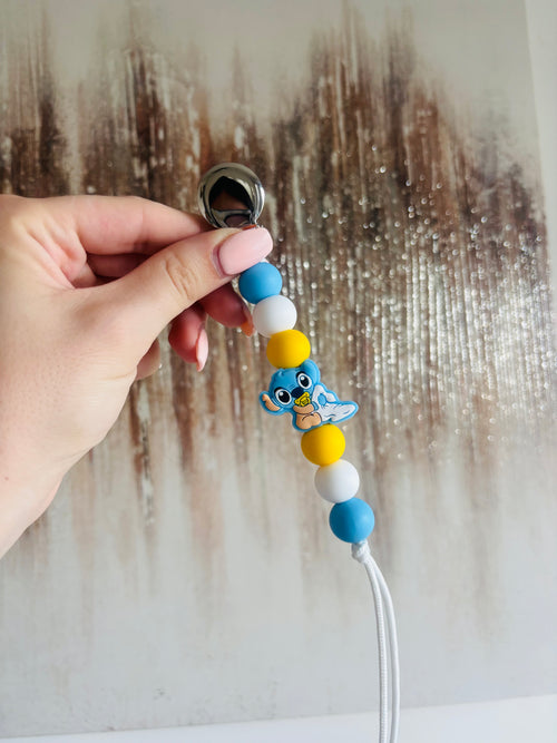 Baby blue alien Paci teething clip
