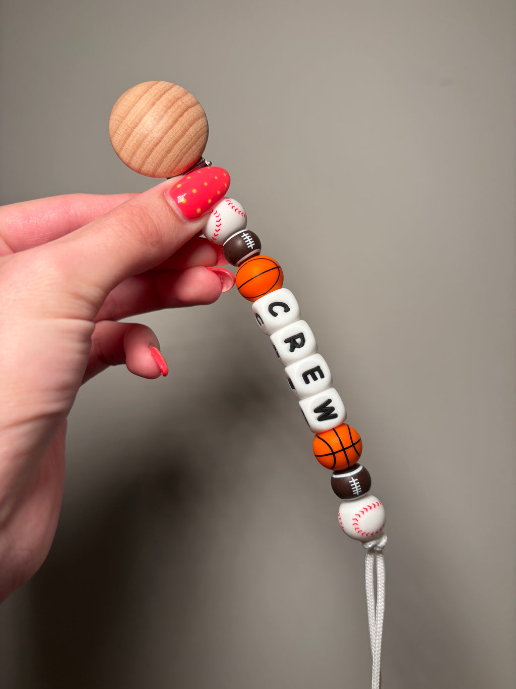 Custom Name Sports Paci Teething Clip