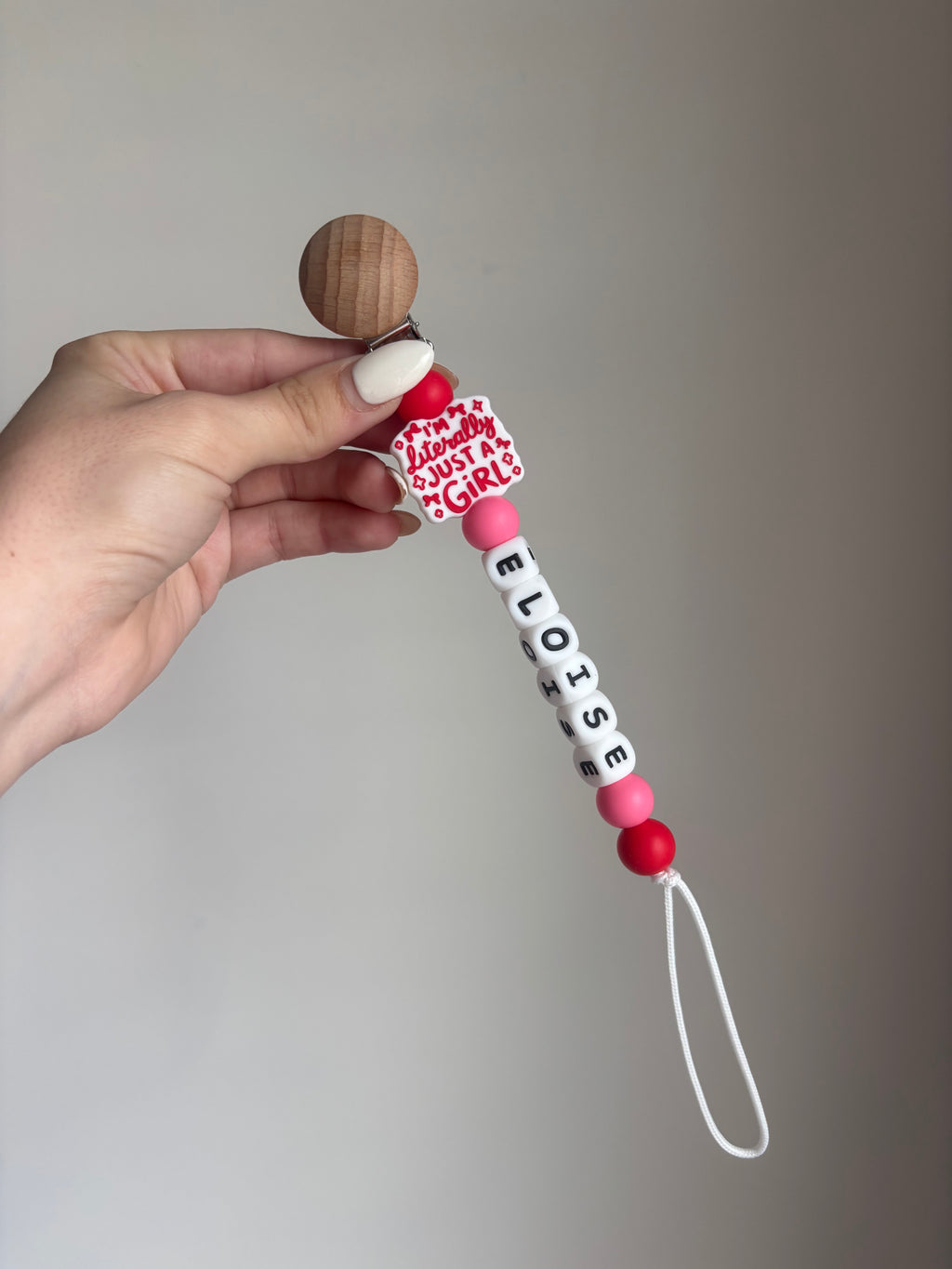 Just a girl Paci Teething Clip