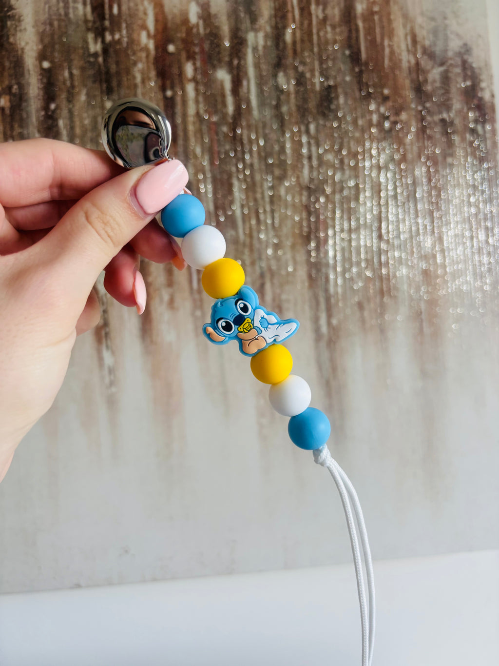 Baby blue alien Paci teething clip