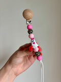 Leopard Pink Ghost Paci Teething Clip