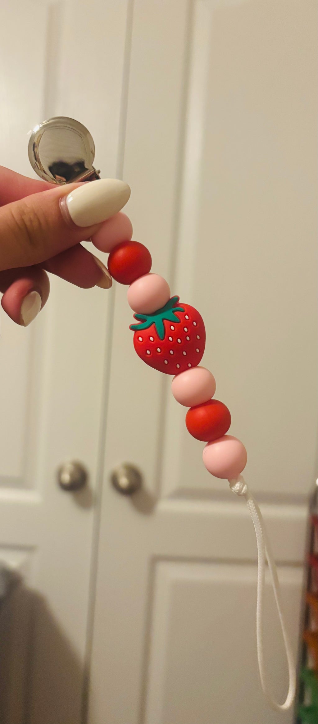 Strawberry Paci Teething Clip