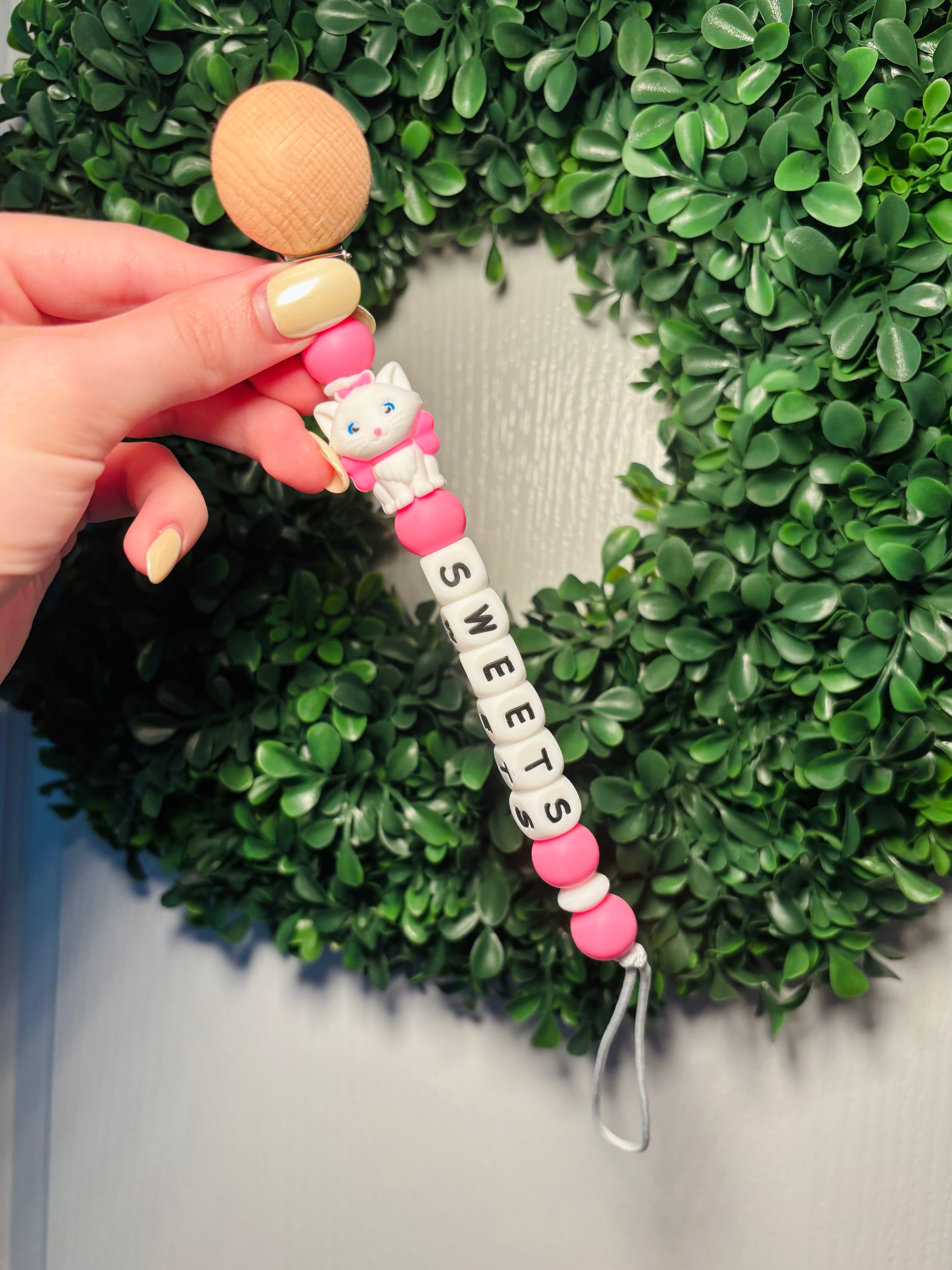 Bow Cat Paci Teething Clip