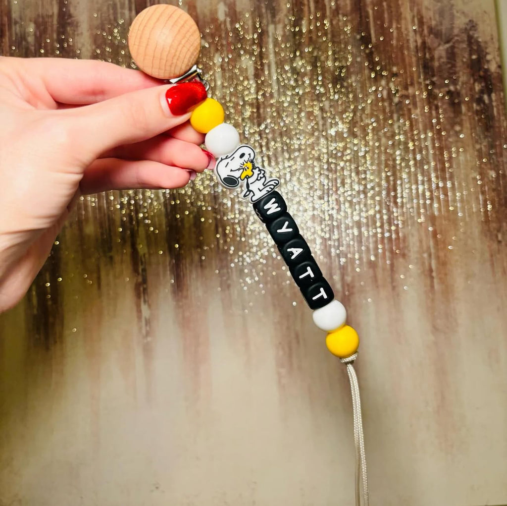 Custom Dog Character Paci Teething Clip