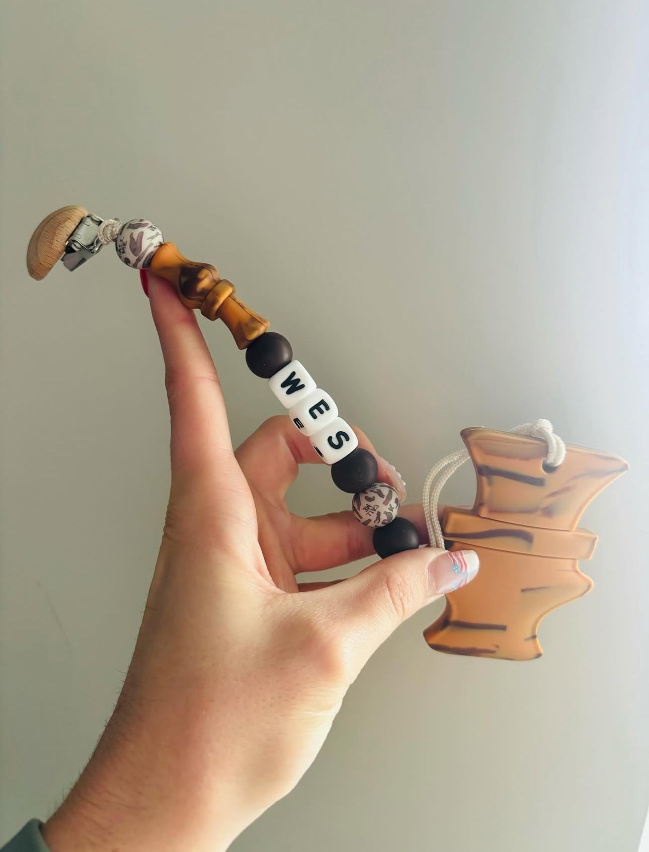 Custom Duck Call Paci Teething Clip & Teether